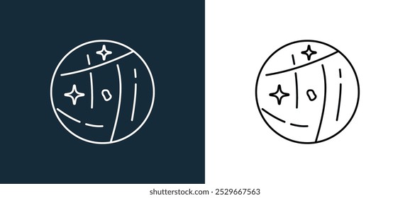 mars icon isolated on white and black colors. mars outline linear vector icon from outer space collection for mobile apps, web and ui.