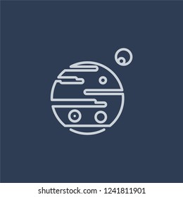 Mars icon. Mars linear design concept from Astronomy collection. Simple element vector illustration on dark blue background.