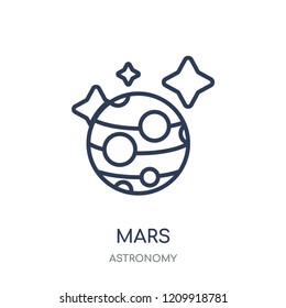 Mars icon. Mars linear symbol design from Astronomy collection.
