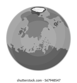 Mars icon in monochrome style isolated on white background. Planets symbol stock vector illustration.