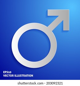 Mars icon on blue background. Vector illustration