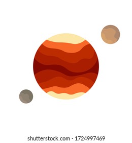 Icono Mars, plantilla de diseño gráfico del planeta, objeto aislado, ilustración vectorial