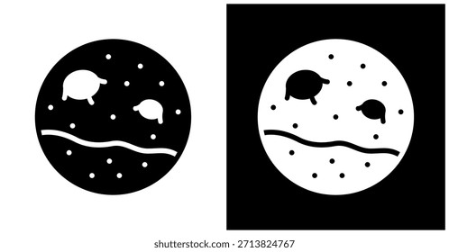 Ícone Marte Definido Em Plano De Fundo Branco E Preto