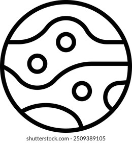 Mars-Symbol. Dünnes lineares Design einzeln auf weißem Hintergrund