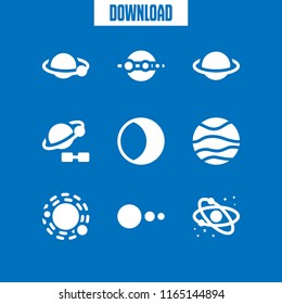 mars icon. This set with solar system, planet and saturn vector icons for mobile and web