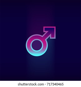 mars icon vector neon glow