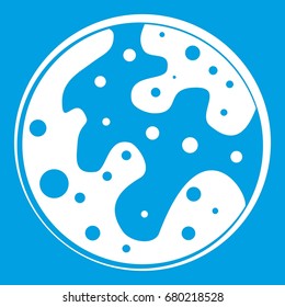 Mars icon white isolated on blue background vector illustration