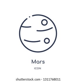 mars icon from zodiac outline collection. Thin line mars icon isolated on white background.