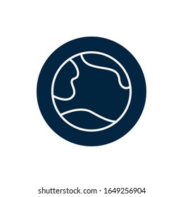 Mars line block style icon of Space futuristic cosmos outside universe astronomy adventure and exploration theme Vector illustration