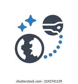 Mars mission icon (Simple vector illustration)