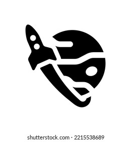 Mars mission icon (Simple vector illustration)