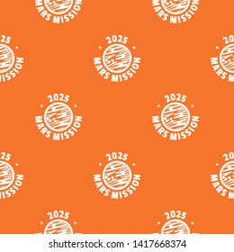Mars mission l pattern vector orange for any web design best