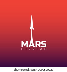 Mars Mission Logo Design Template. Vector Illustration.