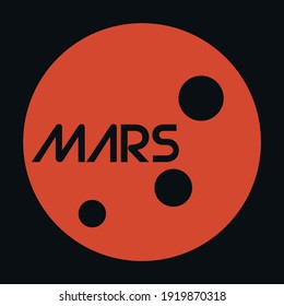 Mars mission logo design vector