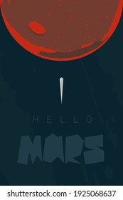 Mars mission logo. Spacecraft landing on Mars