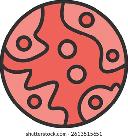 Mars Outline Filled Style Icon