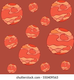 Mars pattern. Cartoon illustration of Mars vector pattern background.