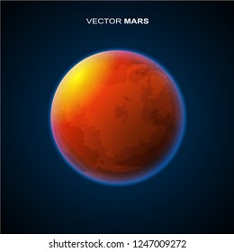 Mars planet 3d vector illustration.