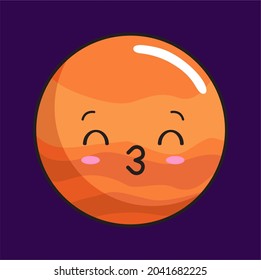 mars planet cartoon kawaii solar system