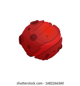 Mars planet cartoon vector illustration. Space element for computer game, book for kids.