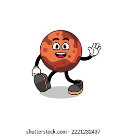 mars planet cartoon walking , character design
