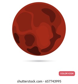 Mars planet color flat icon for web and mobile design