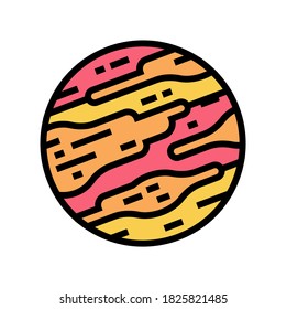 mars planet color icon vector. mars planet sign. isolated symbol illustration
