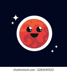 Mars Planet Cute Vector Design