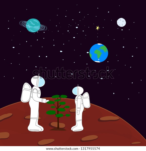 Mars Planet Discover Universe Space Satellite Stock Vector - 