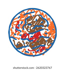 ícone doodle do planeta mars esboçar vetor. símbolo do planeta mars. ilustração de símbolo isolado