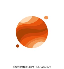 Mars. Planet flat icon illustration. Sign, symbol of space. Universe, galaxy concept. Isolated. Flat. Vector stock illustration.