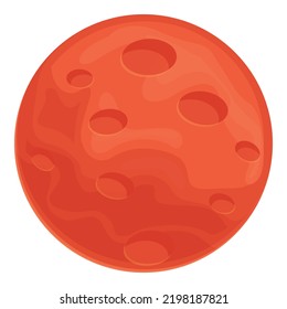 Mars Planet Icon Cartoon Vector. Space Base. Future Astronaut