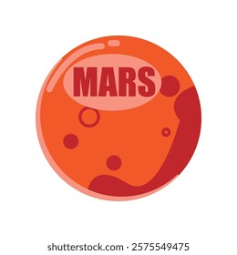 mars planet icon, hottest planet of the solar system