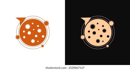 Mars planet icon logo vector moon space galaxy