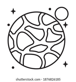 icono de marte planet sobre fondo blanco, estilo de línea, ilustración vectorial