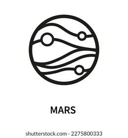  Mars planet icon vector. Simple planet Mars sign in flat style and logo art for website and mobile app. Design concept from Astronomy collection.