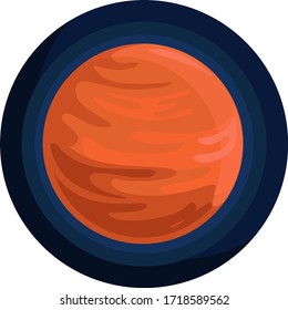 Mars planet, illustration, vector on white background