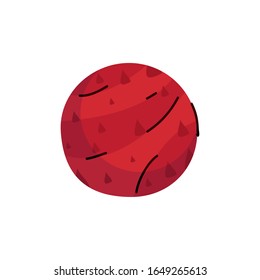 Mars planet line and fill style icon of Space futuristic cosmos outside universe galaxy astronomy adventure and exploration theme Vector illustration