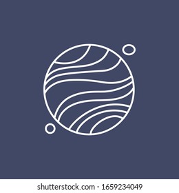Mars. Planet line icon illustration. Sign, symbol of space. Universe, galaxy concept. Isolated. Outline. Vector stock illustration.