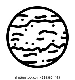 mars planet line icon vector. mars planet sign. isolated contour symbol black illustration