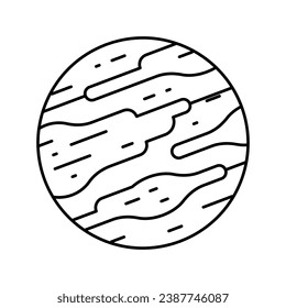 mars planet line icon vector. mars planet sign. isolated contour symbol black illustration