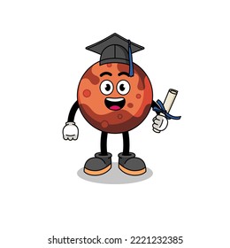 Mars Planet Maskottchen mit Graduiertenposie , Charakterdesign
