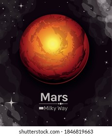 mars planet milky way style icon of space futuristic and cosmos theme Vector illustration