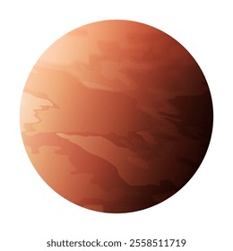 Mars Planet Realistic Isolated Illustration