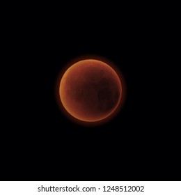 Mars planet realistic vector illustration. Solar system space object red planet.