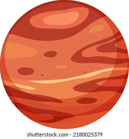 Mars planet or red planet isolated illustration