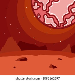 Mars planet seen from ground