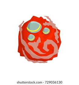 Mars planet of the Solar System cartoon vector Illustration