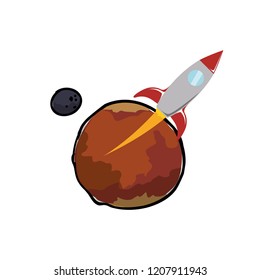 mars planet space icon