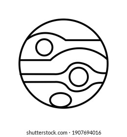 Mars Planet space line icon